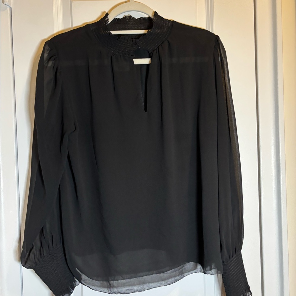 Wilfred Black Sheer Cuff Blouse Size M EUC - Picture 9 of 12